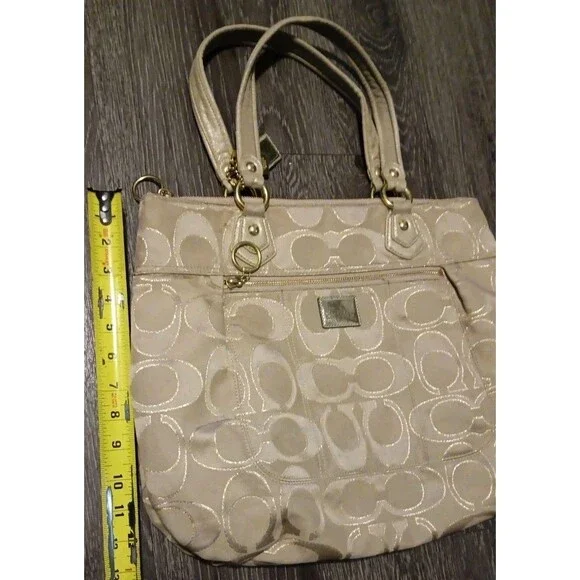 Coach Signature Logo Poppy Lurex Glam Glitter Sateen Tote Bag H1 193 17890 - Picture 12 of 13
